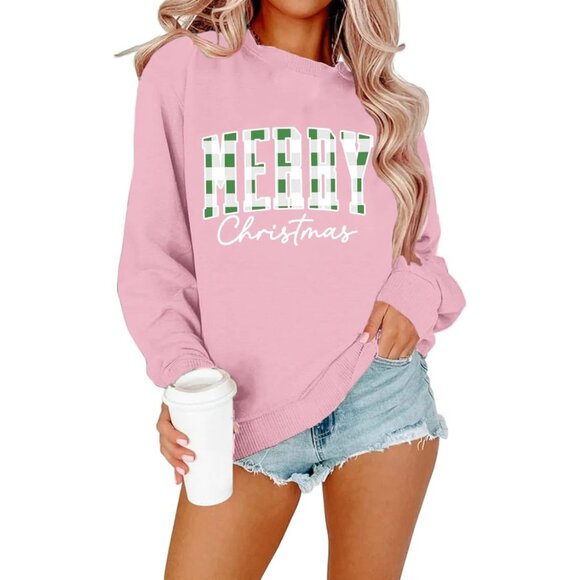 Women Christmas Sweatshirt Long Sleeve Holiday Pullover Pajama Top